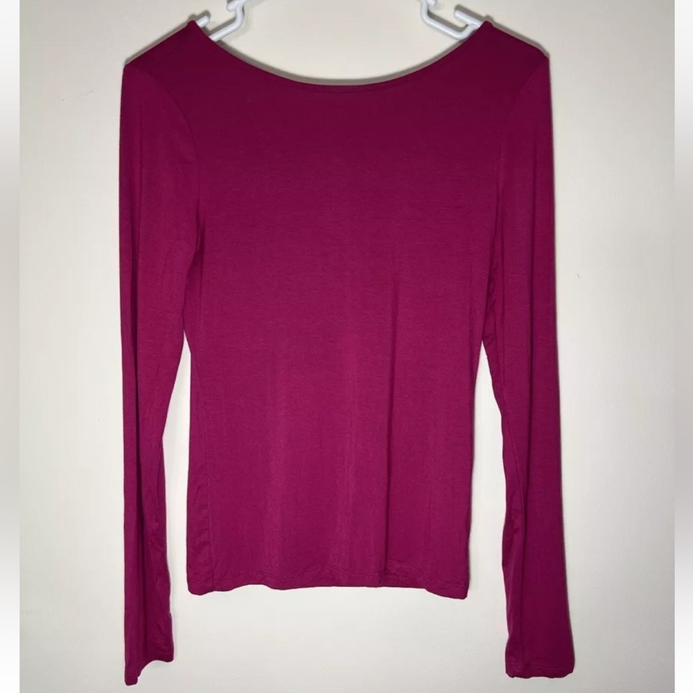 Aeropostale Y2K Long Sleeve Womens Shirt Size Small Pink cutout back